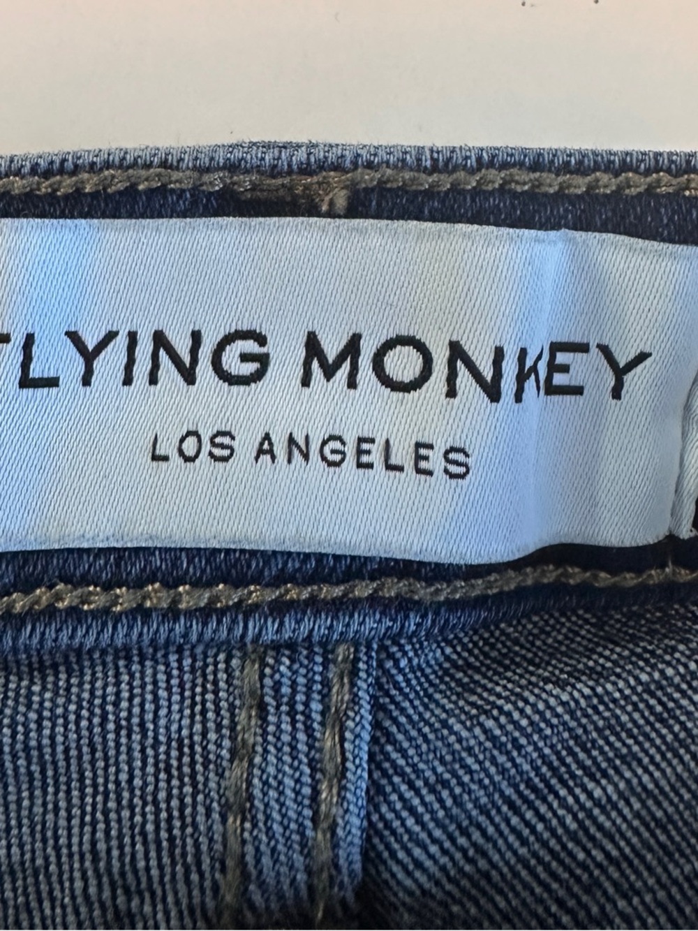 Flying Monkey Deep Indigo Flare Jeans with Panel Detailing - Picture 6 of 7
